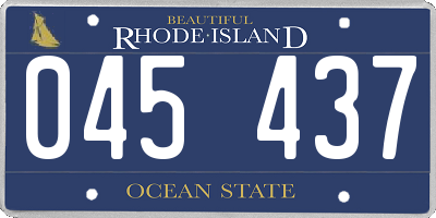 RI license plate 045437
