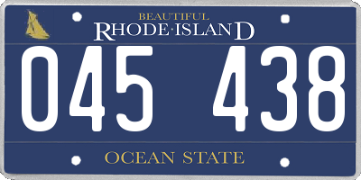RI license plate 045438