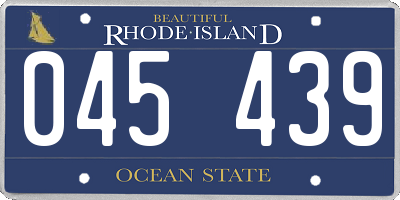 RI license plate 045439