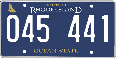RI license plate 045441