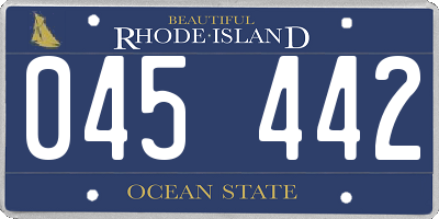 RI license plate 045442