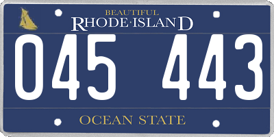 RI license plate 045443