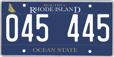 RI license plate 045445
