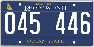 RI license plate 045446