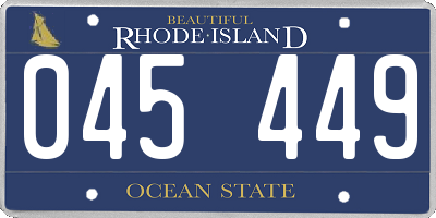 RI license plate 045449