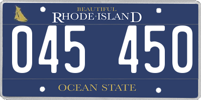 RI license plate 045450