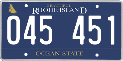 RI license plate 045451