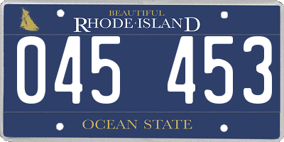 RI license plate 045453