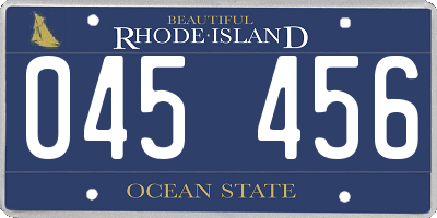 RI license plate 045456