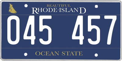 RI license plate 045457