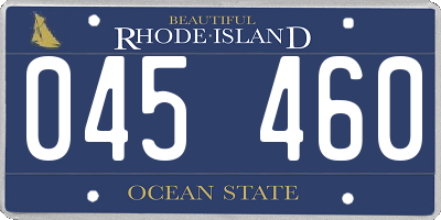 RI license plate 045460