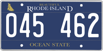 RI license plate 045462
