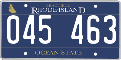 RI license plate 045463