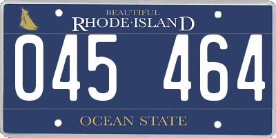 RI license plate 045464