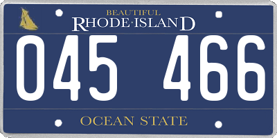 RI license plate 045466