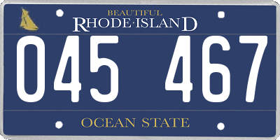 RI license plate 045467