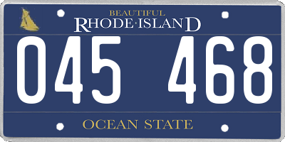 RI license plate 045468