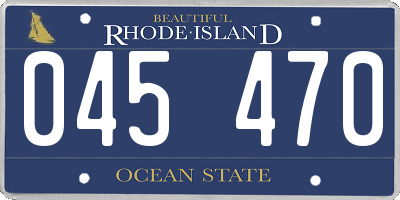 RI license plate 045470