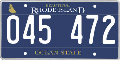 RI license plate 045472