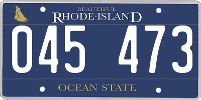 RI license plate 045473
