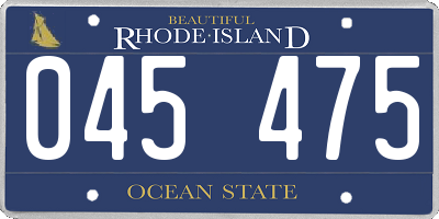 RI license plate 045475