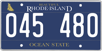 RI license plate 045480