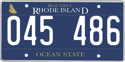 RI license plate 045486