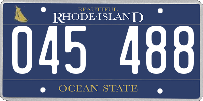 RI license plate 045488