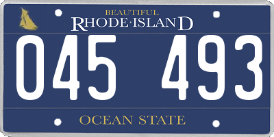 RI license plate 045493