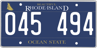 RI license plate 045494