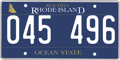 RI license plate 045496