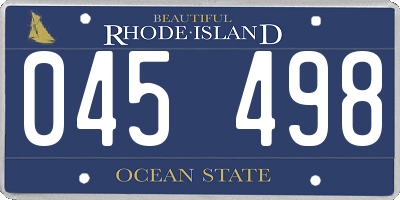RI license plate 045498