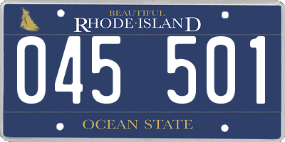 RI license plate 045501