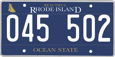 RI license plate 045502