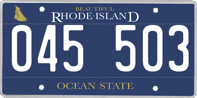 RI license plate 045503