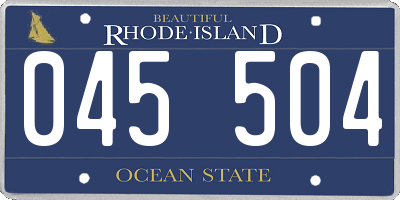 RI license plate 045504