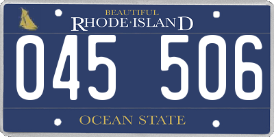 RI license plate 045506