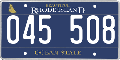 RI license plate 045508