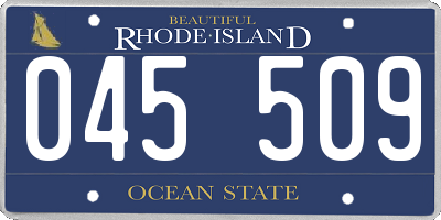 RI license plate 045509