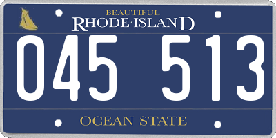 RI license plate 045513
