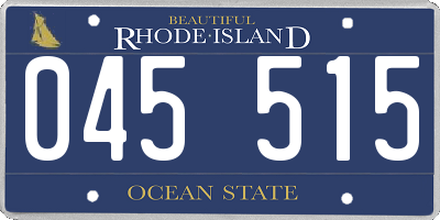 RI license plate 045515
