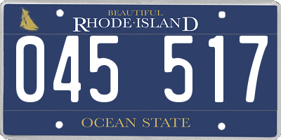 RI license plate 045517