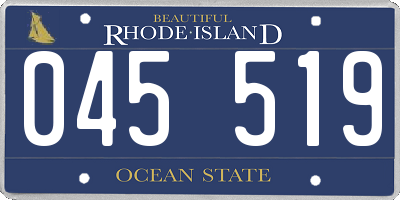 RI license plate 045519