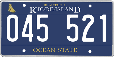 RI license plate 045521