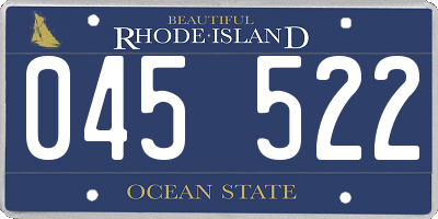 RI license plate 045522