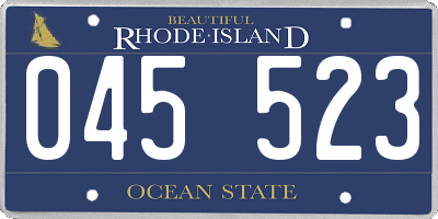 RI license plate 045523