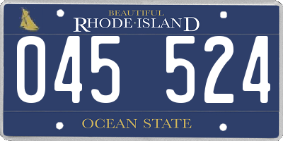 RI license plate 045524