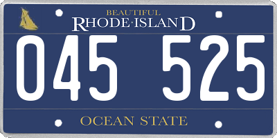 RI license plate 045525