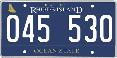 RI license plate 045530