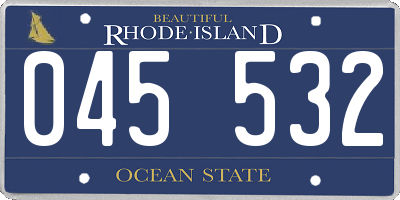 RI license plate 045532